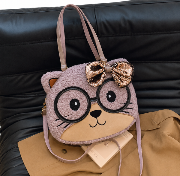 Plush Kitty Glasses Bag