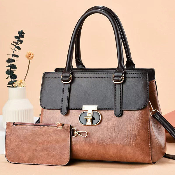 Dual-Tone Tote + Wallet Set
